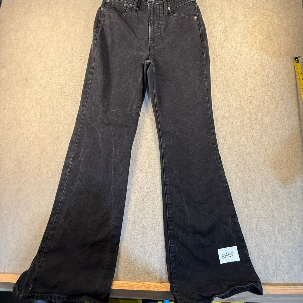 Madewell The Perfect Vintage Flare Jean Faded Black High Rise Denim Size 25